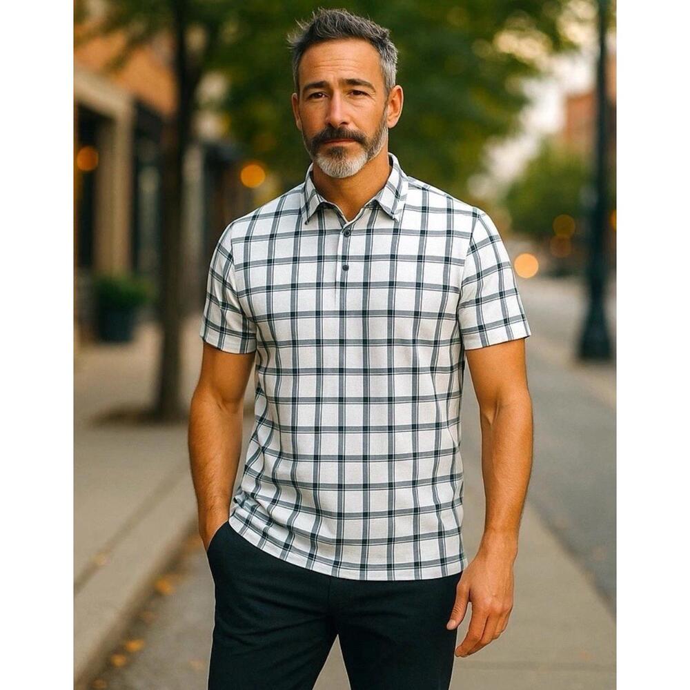 Antigua Men’s Style Elite XL Polo Shirt Checkered NWT